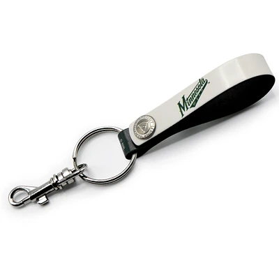 Porte-clés à boucle en cuir personnalisé Minnesota Wild blanc