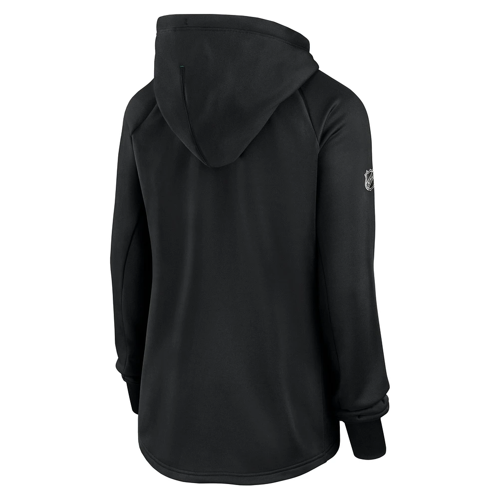 Women's Fanatics  Black Minnesota Wild Authentic Pro Rink Fleece Full-Zip Jacket