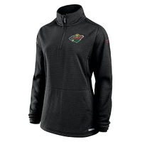 Haut à enfiler léger quart de zip Minnesota Wild Authentic Pro Rink pour femme Fanatics Black