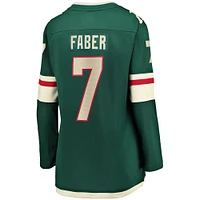 Women's Fanatics Brock Faber Green Minnesota Wild Home Breakaway Player Jersey