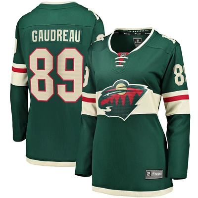 Fanatics pour femmes Frederick Gaudreau Vert Minnesota Wild Home Breakaway Player Maillot