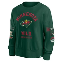 Women's Fanatics Green Minnesota Wild Go Team Pullover Sweatshirt