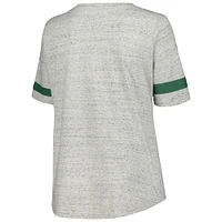 Women's Fanatics Heather Gray Minnesota Wild Plus Lace-Up  T-Shirt