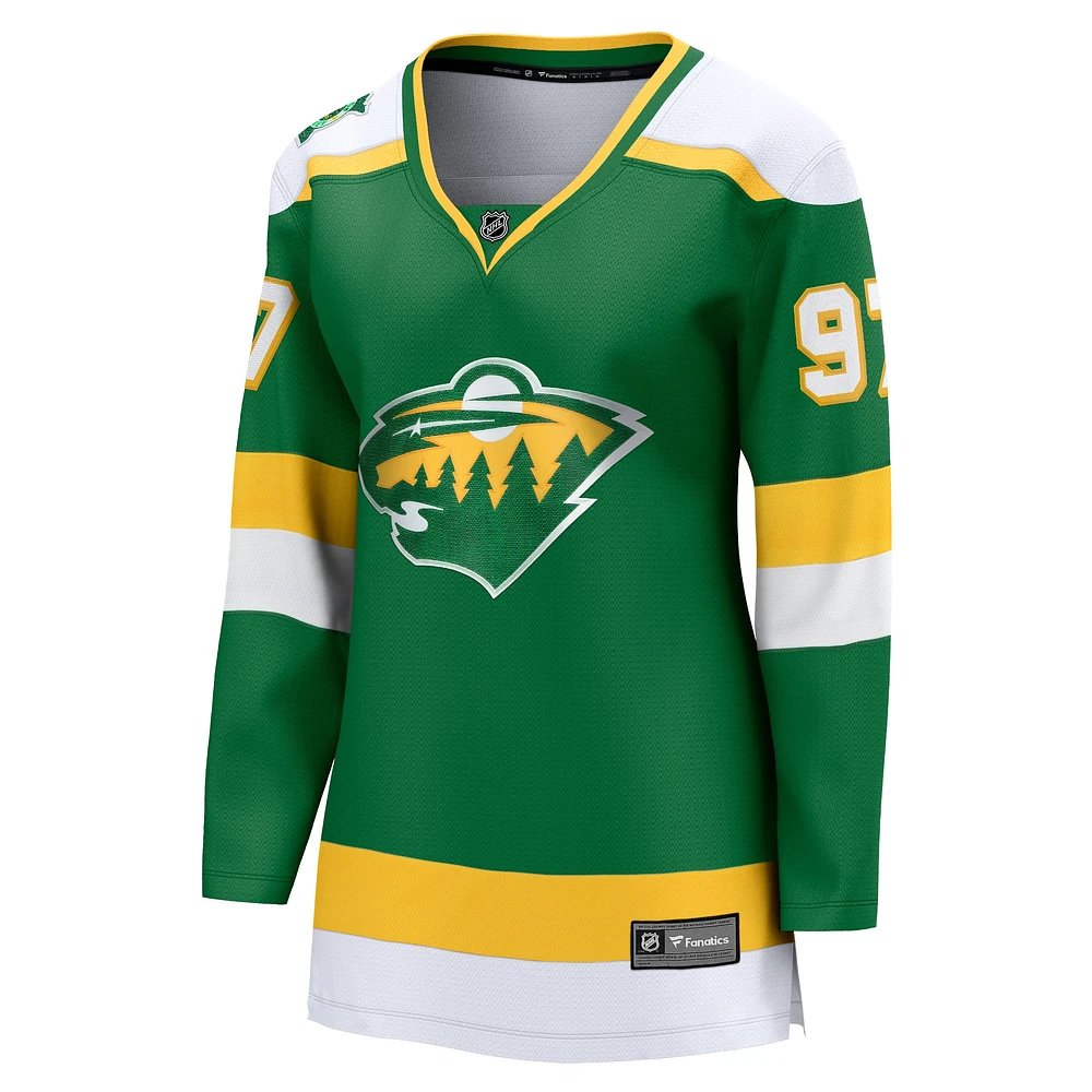 Women's Fanatics Kirill Kaprizov Green Minnesota Wild Alternate Premier Breakaway Player Jersey