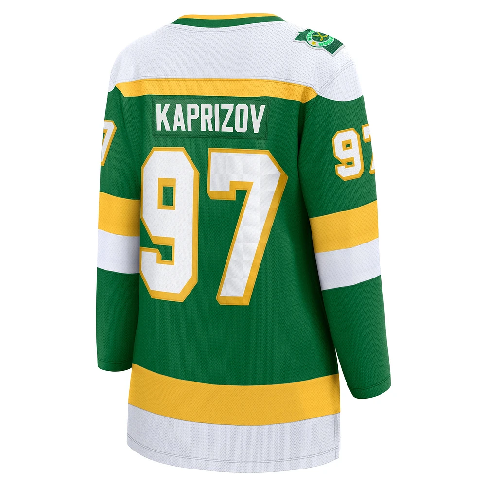 Women's Fanatics Kirill Kaprizov Green Minnesota Wild Alternate Premier Breakaway Player Jersey