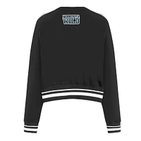 Women's Pro Standard  Black Minnesota Wild Area Code Cropped Pullover Sweatshirt