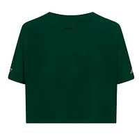 T-shirt court Pro Standard vert Minnesota Wild Boxy Script Tail pour femmes