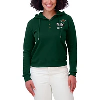 Women's WEAR by Erin Andrews  Green Minnesota Wild Waffle-Knit Pullover Hoodie
