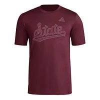 Men's adidas  Maroon Mississippi State Bulldogs Locker Local Impression AEROREADY T-Shirt