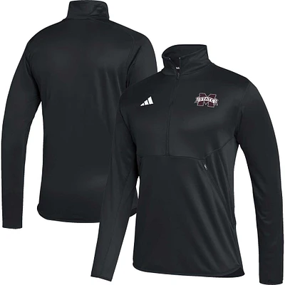 Haut à demi-zip AEROREADY Sideline des Bulldogs du Mississippi State adidas noir pour homme