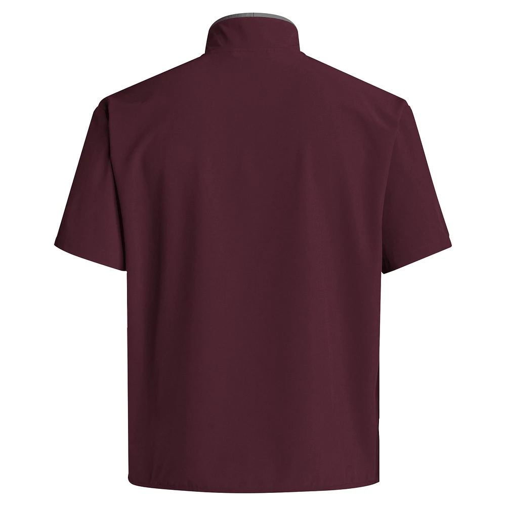 Men's adidas Maroon Mississippi State Bulldogs 2024 Coaches Sideline Half-Zip Short Sleeve Jacket