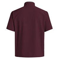 Men's adidas Maroon Mississippi State Bulldogs 2024 Coaches Sideline Half-Zip Short Sleeve Jacket