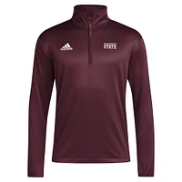 Men's adidas Maroon Mississippi State Bulldogs 2024 Coaches Sideline Quarter-Zip Top