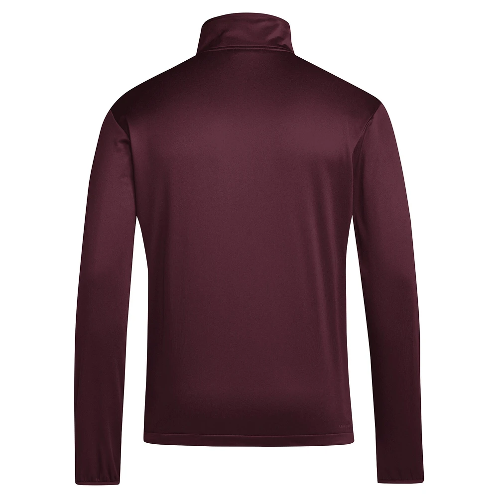 Men's adidas Maroon Mississippi State Bulldogs 2024 Coaches Sideline Quarter-Zip Top