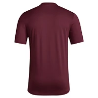 Men's adidas Maroon Mississippi State Bulldogs Locker Football Pre-Game AEROREADY T-Shirt