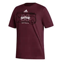 T-shirt adidas Mississippi State Bulldogs Locker Lines Softball Fresh pour homme
