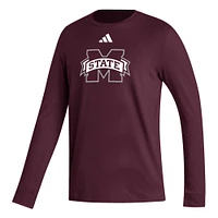 Men's adidas  Maroon Mississippi State Bulldogs Locker Logo Fresh Long Sleeve T-Shirt