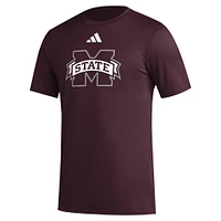 Men's adidas Maroon Mississippi State Bulldogs Primary Locker Logo Pre-Game AEROREADY T-Shirt