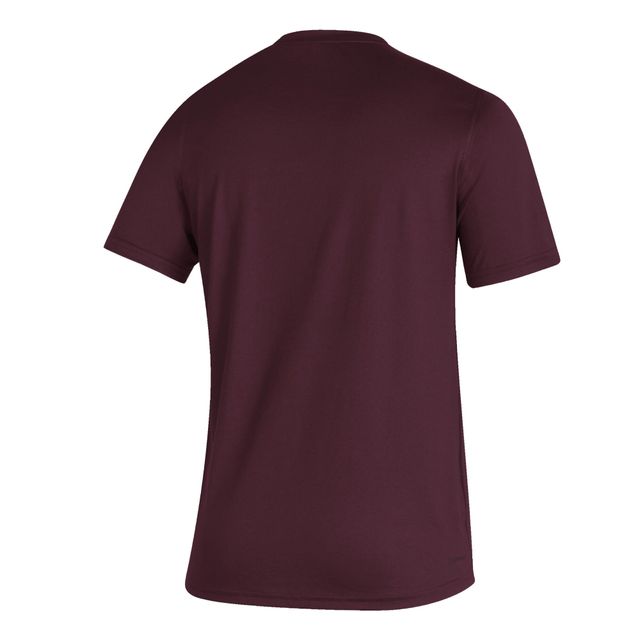 T-shirt adidas Maroon Mississippi State Bulldogs Sideline Football Locker Practice Creator AEROREADY pour hommes
