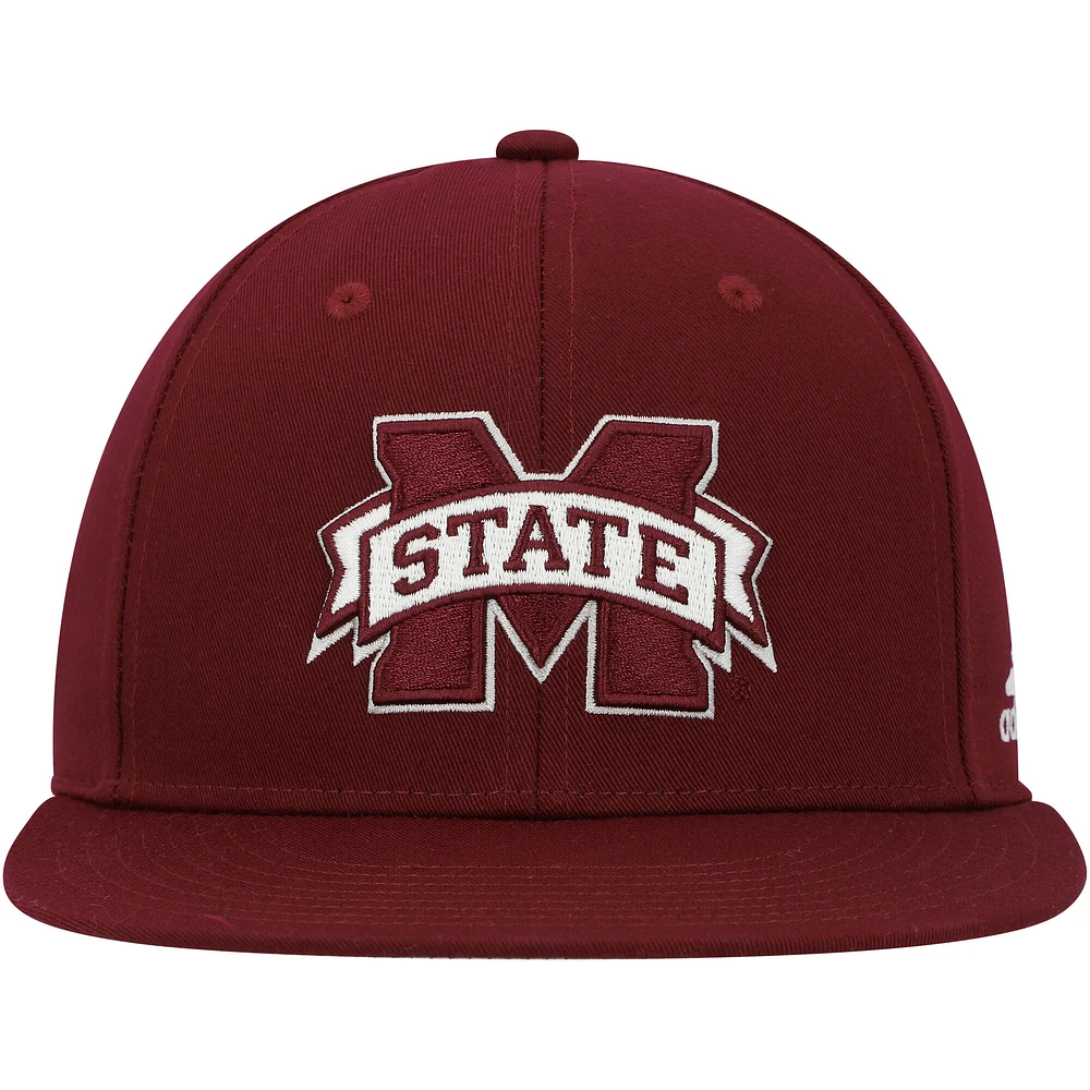 Men's adidas Maroon Mississippi State Bulldogs Sideline Snapback Hat