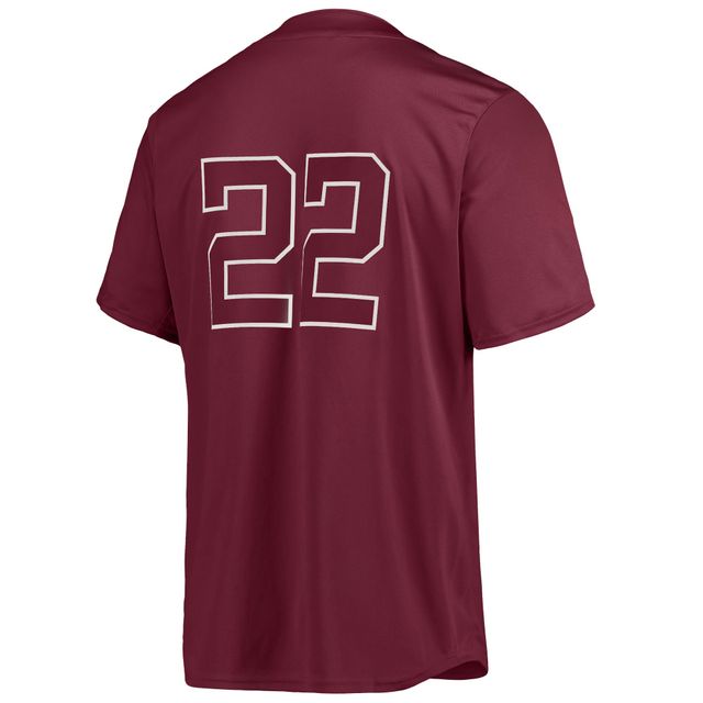 Maillot de baseball boutonné pour hommes adidas #22 Maroon Mississippi State Bulldogs