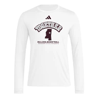 Men's adidas White Mississippi State Bulldogs Together On-Court Pregame Long Sleeve T-Shirt