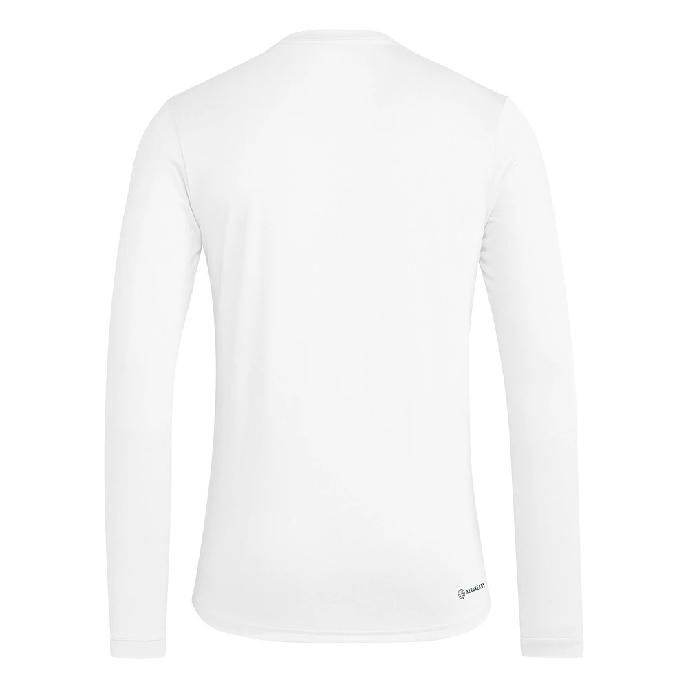 Men's adidas White Mississippi State Bulldogs Together On-Court Pregame Long Sleeve T-Shirt