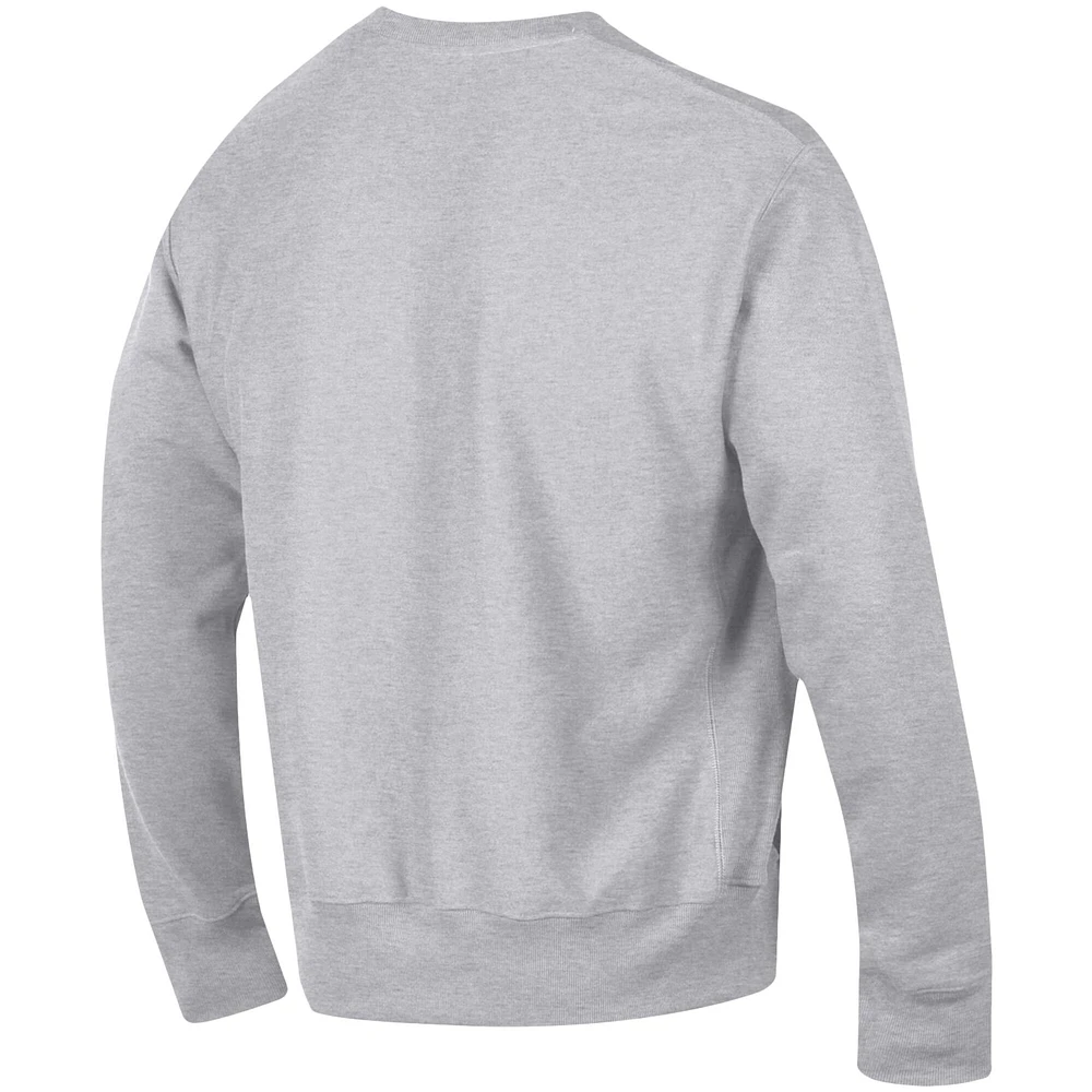 Chandail à tissage inversé pour homme avec logo Vault des Bulldogs de l'État du Mississippi, gris chiné Champion hommes