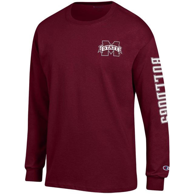 T-shirt à manches longues Champion Mississippi State Bulldogs Team Stack pour homme