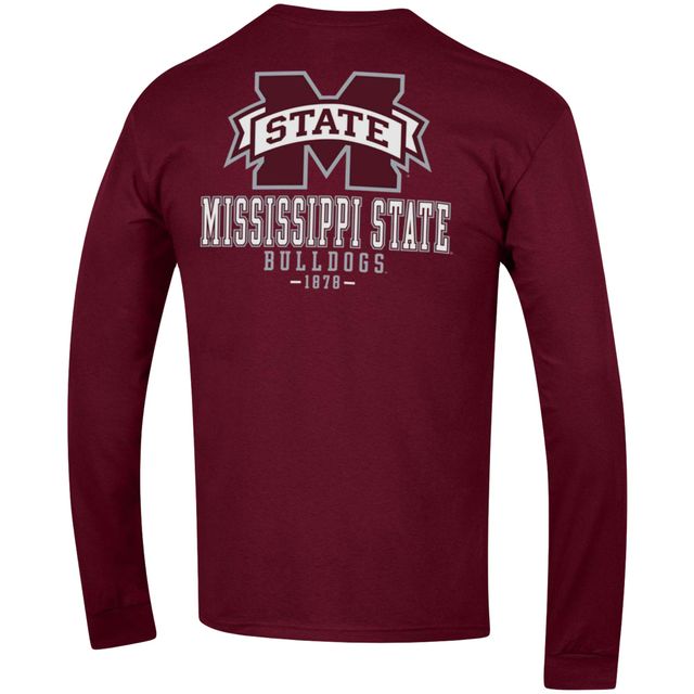 T-shirt à manches longues Champion Mississippi State Bulldogs Team Stack pour homme