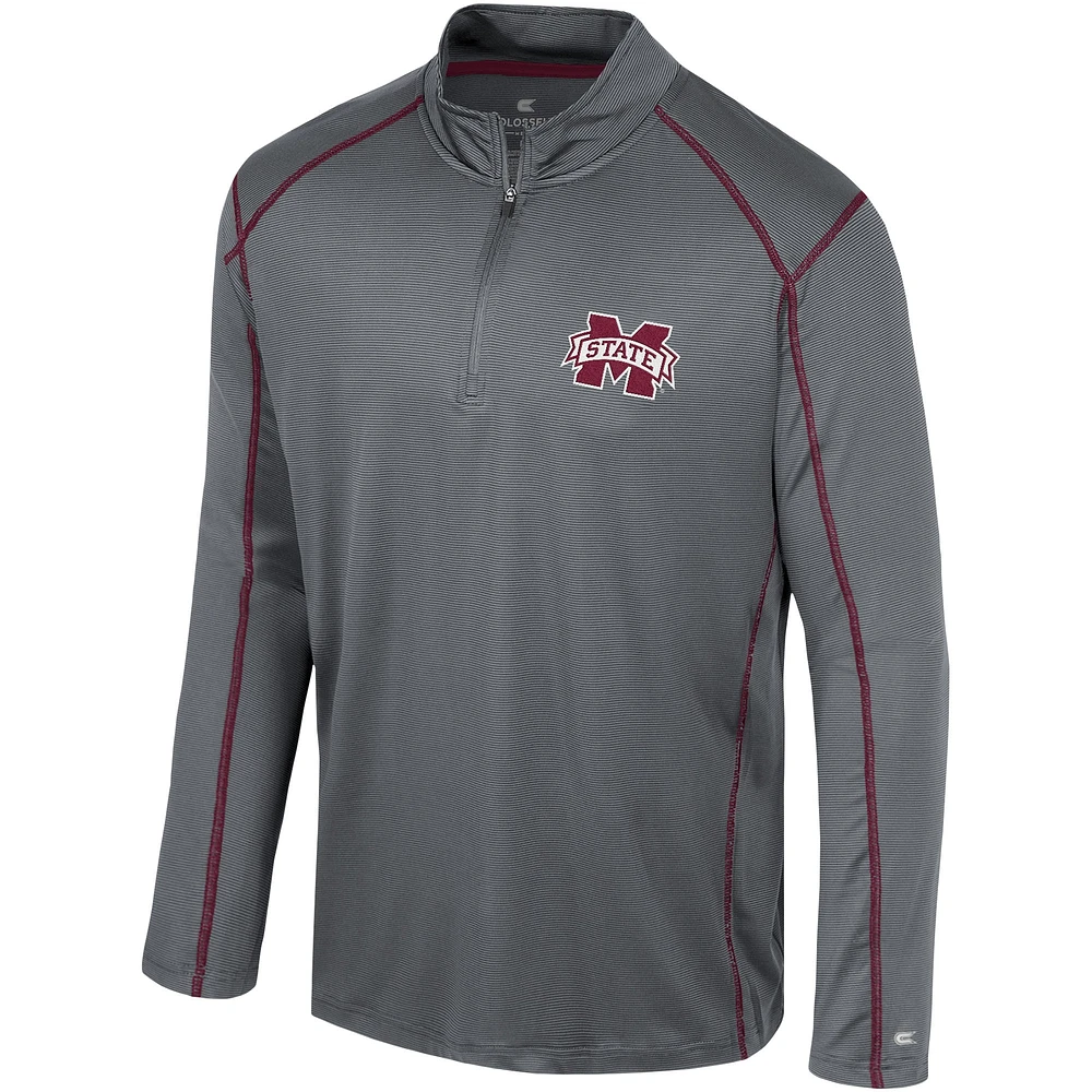 Men's Colosseum Black Mississippi State Bulldogs Cameron Quarter-Zip Windshirt