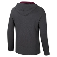 Men's Colosseum  Charcoal Mississippi State Bulldogs Dujour Ralgan Long Sleeve Henley Hoodie T-Shirt