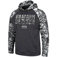 Colosseum Charcoal Mississippi State Bulldogs OHT Military Appreciation Digital Camo Sweat à capuche pour homme