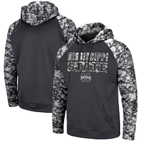 Colosseum Charcoal Mississippi State Bulldogs OHT Military Appreciation Digital Camo Sweat à capuche pour homme