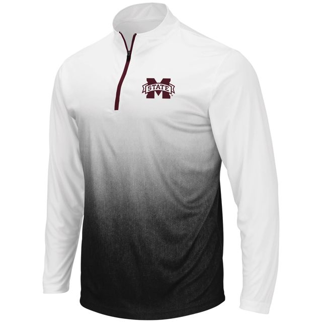 Colosseum Grey Mississippi State Bulldogs Magic Team Logo Veste à quart de zip pour homme