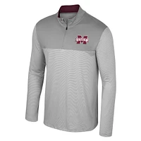 Men's Colosseum Gray Mississippi State Bulldogs Tuck Quarter-Zip Top