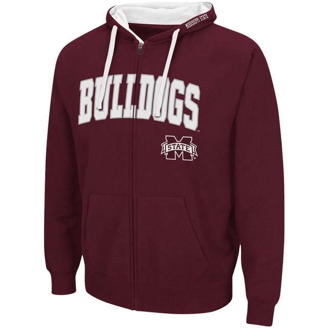 Sweat à capuche zippé Colosseum Mississippi State Bulldogs Big & Tall pour homme