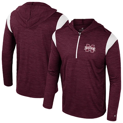 Coupe-vent à demi-zip Colosseum Maroon Mississippi State Bulldogs Dozer pour homme