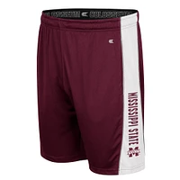 Short à empiècements Colosseum Mississippi State Bulldogs bordeaux pour homme