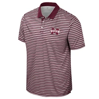 Men's Colosseum Maroon Mississippi State Bulldogs Striped Polo