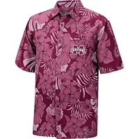 Men's Colosseum Maroon Mississippi State Bulldogs The Dude Camp Button-Up Shirt
