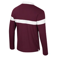 Men's Colosseum  Maroon Mississippi State Bulldogs Too Cool For School Long Sleeve Polo