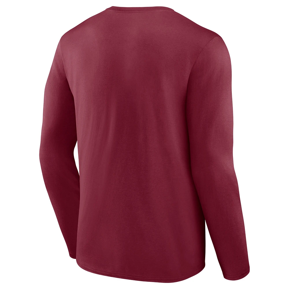 Men's Fanatics Maroon Mississippi State Bulldogs Double Time 2-Hit Long Sleeve T-Shirt