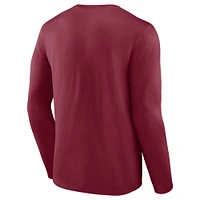 Men's Fanatics Maroon Mississippi State Bulldogs Double Time 2-Hit Long Sleeve T-Shirt