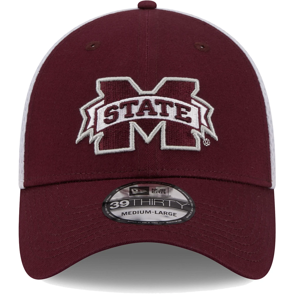 Casquette Neo 39THIRTY Flex pour homme New Era marron Mississippi State Bulldogs