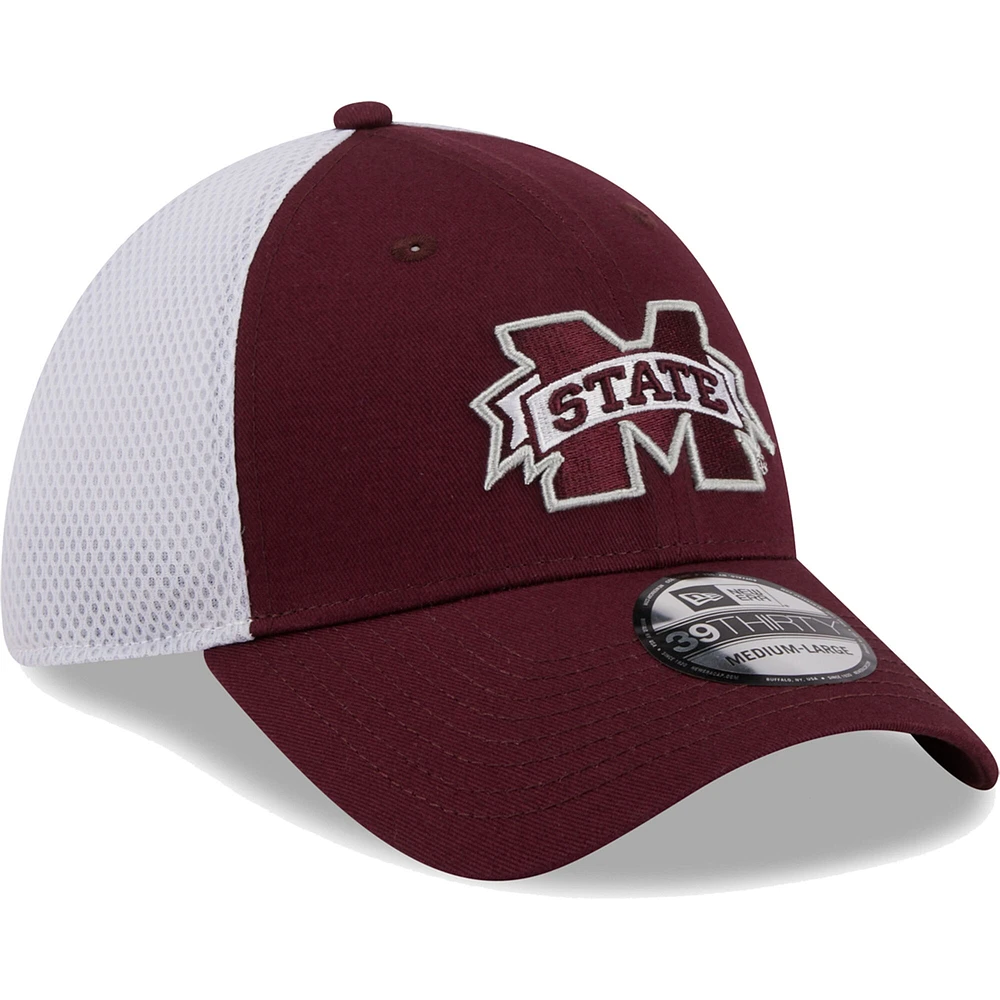 Casquette Neo 39THIRTY Flex pour homme New Era marron Mississippi State Bulldogs