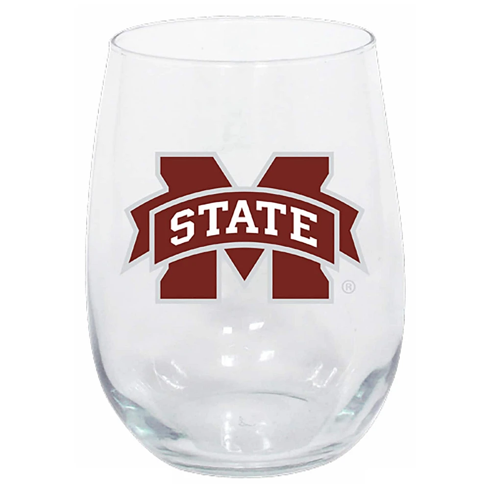 Bouledogues de l'État du Mississippi 15 oz. Verre à vin sans pied