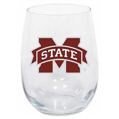 Bouledogues de l'État du Mississippi 15 oz. Verre à vin sans pied