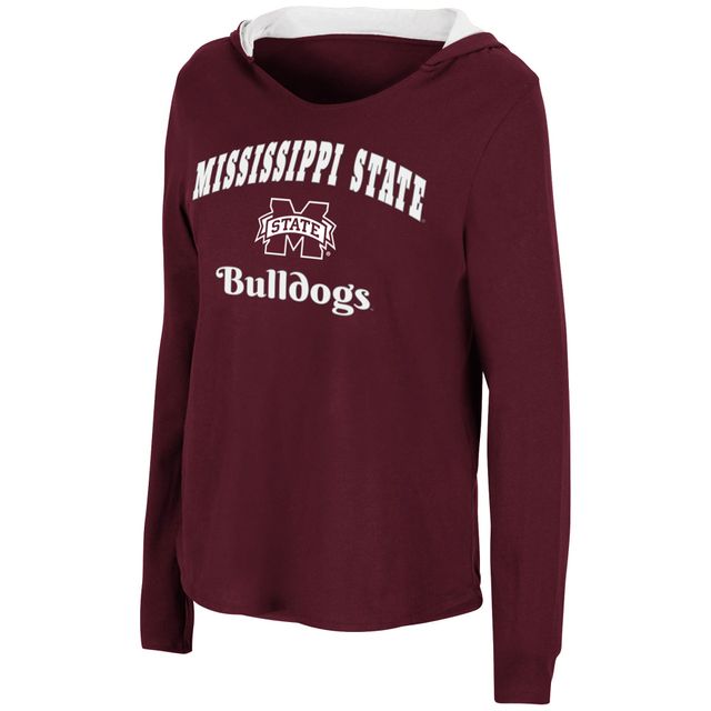 Colosseum Maroon Mississippi State Bulldogs Catalina Sweat à capuche T-shirt manches longues pour femme