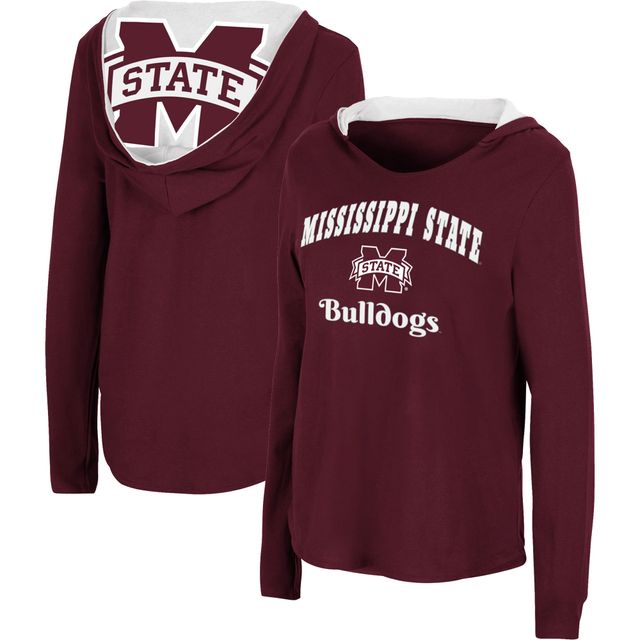 Colosseum Maroon Mississippi State Bulldogs Catalina Sweat à capuche T-shirt manches longues pour femme